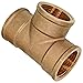 Produktbild MegaHaustechnik T Stück aus Messing 1 1/4" Zoll IG x IG x IG DN32 Innengewinde Innendurchmesser 39mm Gewinde Fitting Trinkwasser geeignet Rohr Verschraubung Kupplung 90° Grad Abzweig 3 Anschlüsse