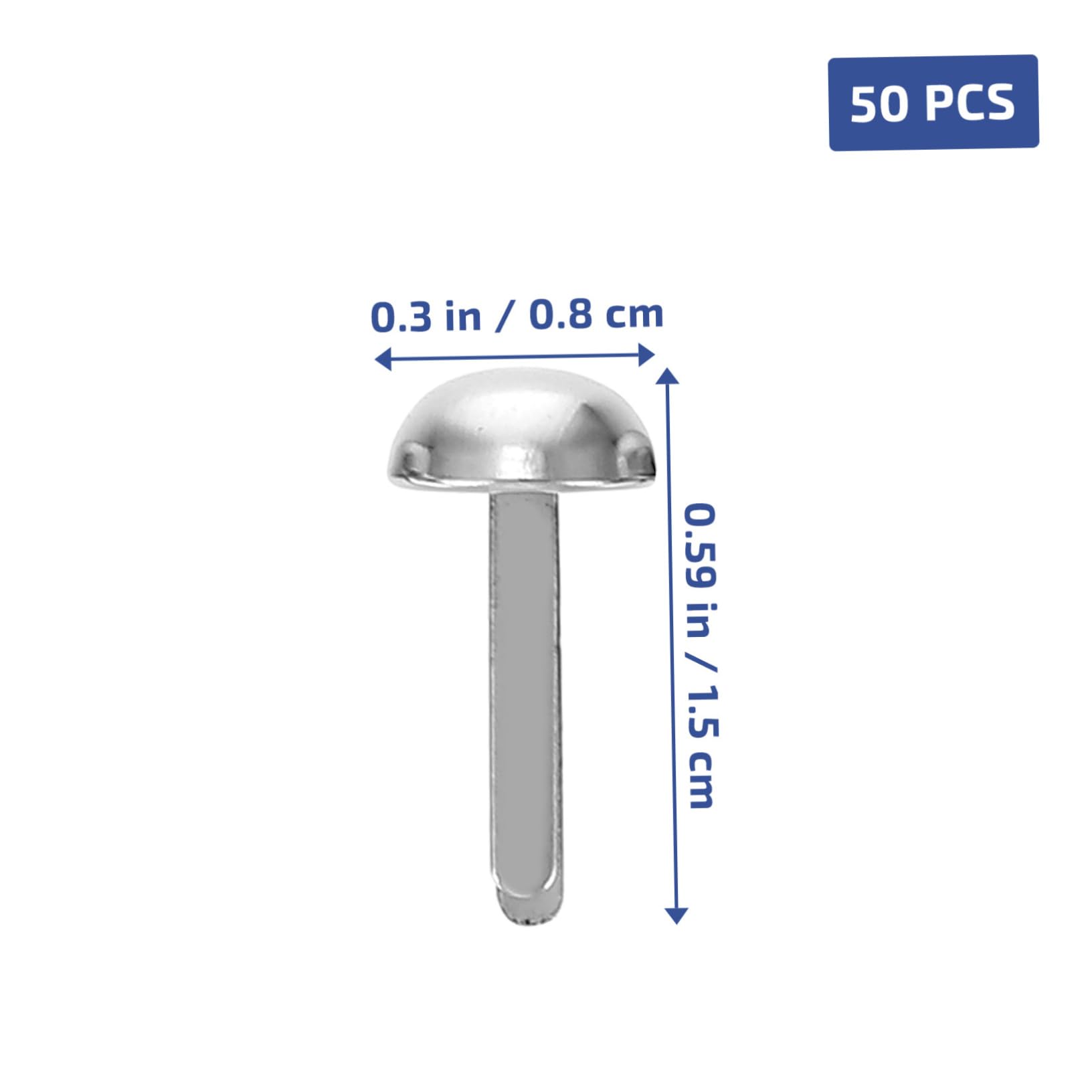 ARTIBETTER 50Pcs Mini Two Legged Brads for Craft Making Durable Rivets for Projects for Scrapbooking Greeting Cards and Handmade Accessories