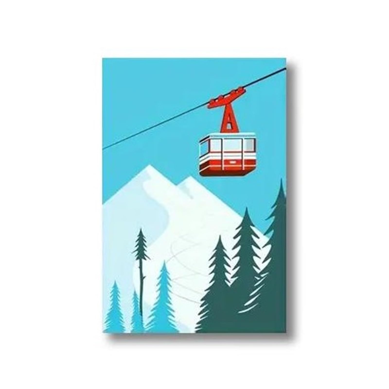 Affiche de ski abstrait sur le mont pour ambiance chalet moderne