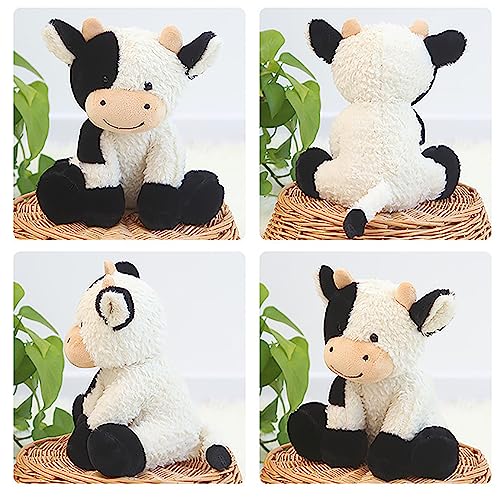 Trayosin Kuscheltier Kuh Plüschtier Super Weich Plüsch Niedliche Puppe Flauschiger Stofftier Kuh zum Spielen, Sammeln & Kuscheln für Jungen Mädchen (Stehend Kuh 30cm)