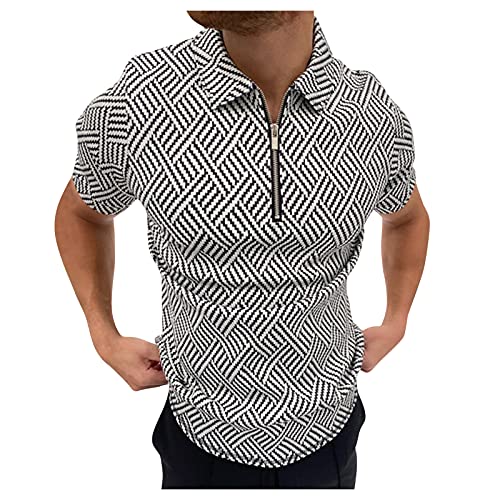 Polo zippé homme noir Herringbone idéal pour vos sorties décontractées chic