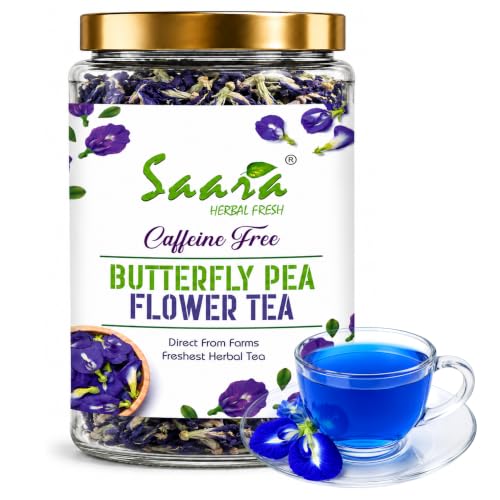 Image of Saara HERBAL FRESH Organic Blue Pea Flower 50g | Butterfly Pea Flower Tea, Aprajita | Sangu Poovu