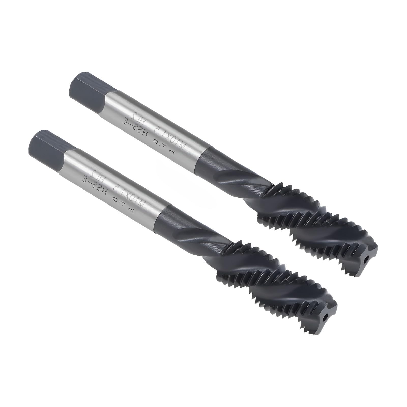 Boxonly Spiral Flute Thread Tap M10 x 1.5mm, for Processing Blind Holes and Sticky Materials, HSS Nitriding Coated