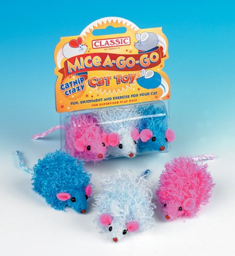Classic Curly Cutie Mice 3pc 65mm (Pack of 6)