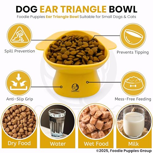 Image of Foodie Puppies Cat Food and Water Feeder (Triangle Bowl, Pack of 2) | Durable, Anti Vomiting, Healthy Cat Bowl for Persian Cat Prevent Tipping Over | Elevated Feeder for Cats and Small Dogs