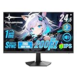 Minifire ゲーミングモニター 24.5インチ HDMI2つ 200Hz /180Hz /165Hz/144Hz/120Hz対応 120%sRGB広色域 320nit高輝度 1ms応答 1080p 非光沢IPSパネル VESA対応 角度調整 HDMI2.0 DP1.4 低ブルーライト フリッカーフリースピーカー内蔵 五年保証付き MFG25X1