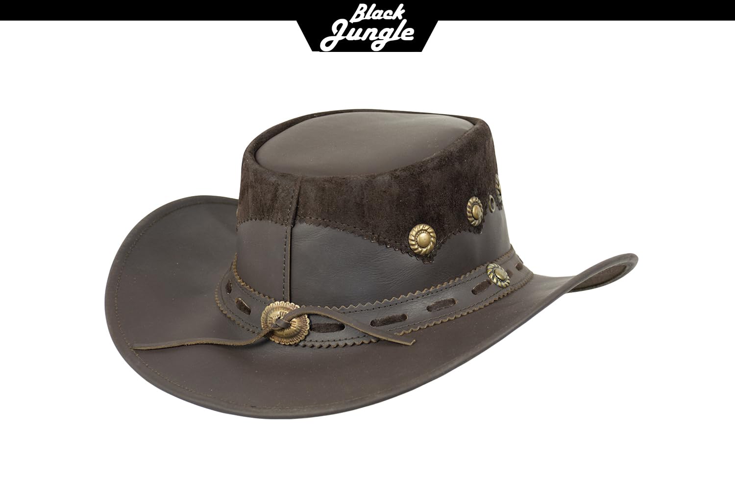 Black Jungle PENTLAND Cappello in Pelle, Cappello Occidentale, Australia, Cappello da Cowboy (Marrone, XXL)