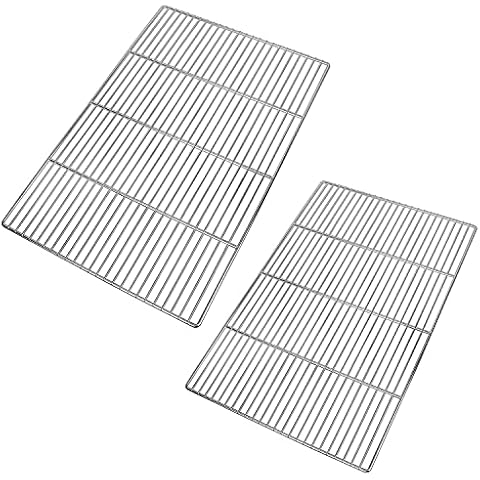 LANEJOY BBQ Grill Grates Replacement, Stainless Steel Barbecue Wire Mesh, Multifunction Cooking Grate for Outdoor Grill 2 Pack （23 1/4''*15 3/4''） Cover