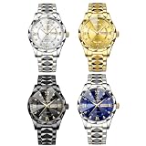 Weicam 4 Pcs Wholesale Men’s Watches Casual Big Face Luminous Analog Quartz Wristwatch Business Watch