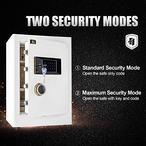 TIGERKING Heavy Duty Security Home Safe, Digital Safe Box- 2.05 Cubic Feet, White