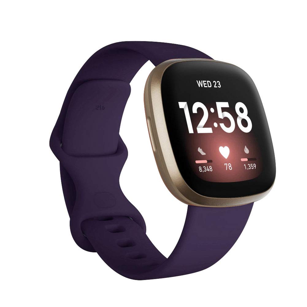 Seleek Replacement Bands Compatible with Fitbit Versa 3 / Versa 4 / Sense/Sense 2, Silicone Adjustable Classic Accessory Wristband Fitness Straps for