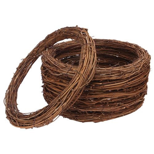 KUKLIPJIM 6 Pcs 12 Inch Natural Grapevine Wreath Set, Hand-Woven