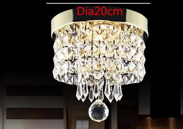 AC110V-240V de cristal lámpara de techo Plafon Lustre para entrada cocina luces candelabros accesorios decoración del hogar,Colore de pantalla: diametro 20cm,Colore de emisión:Bianco frío