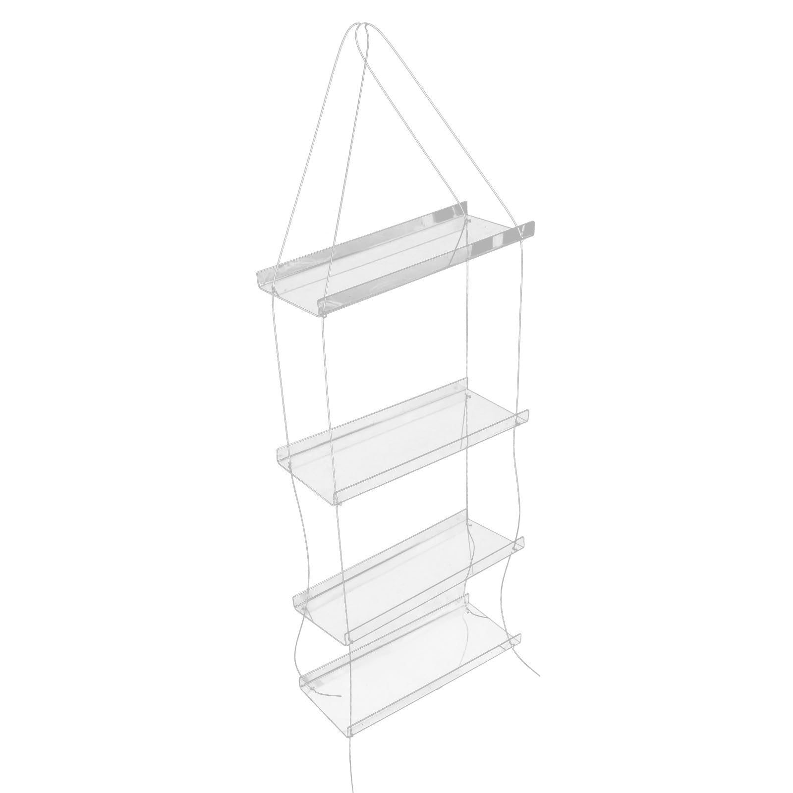 Support Plantes Suspendu Étagère Plantes Suspendue en Acrylique pour Fenêtre, 4 Niveaux, pour Succulentes, Maison et Rebord de Fenêtre, Stable et Supporte Plusieurs Pots