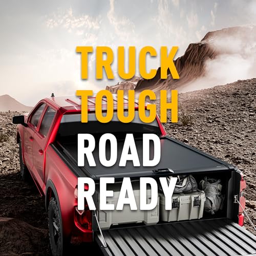 Image of ONINE Pull-Lock-Go Retractable Hard Tonneau Cover Custom fit 2023-2026 Ford Ranger 5ft Bed (60 inch), Aluminum Matte Black, Compatible for Crossbar and Cargo Racks.
