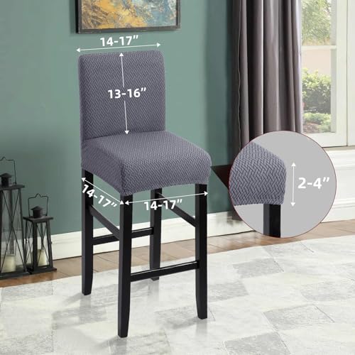 Image of YISUN Waterproof Bar Stool Covers, Stretch Pub Stool Chair Cover Removable Washable Counter Stool Covers Bar Stool Slipcovers for Kitchen, Pub, Dining Room (4 Pack, T-Dark Grey)