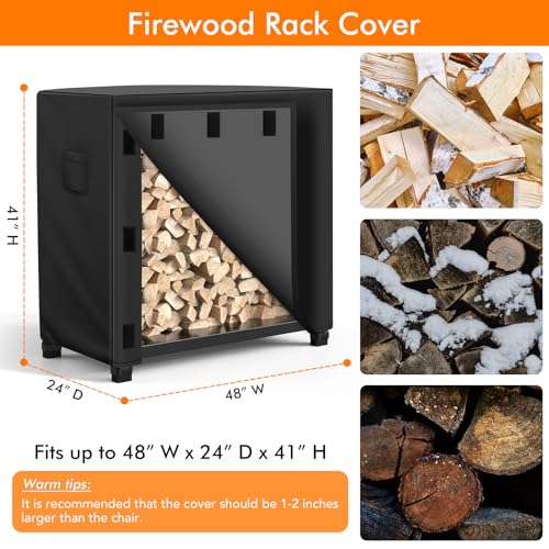 Wleafj Outdoor Firewood Rack Cover 4 Feet thumb #1
