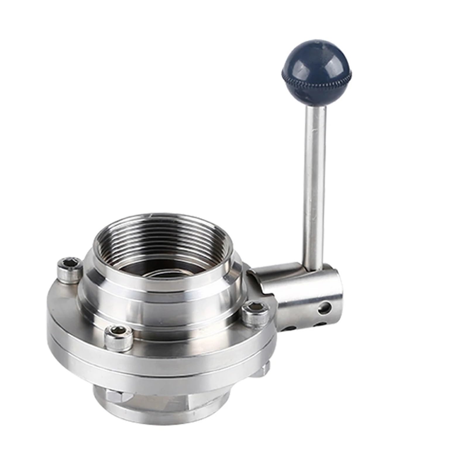 BALYDLUL 3" DN80 Stainless Steel 304 Sanitary Butterfly Valve Female Thread Silicone Sealing