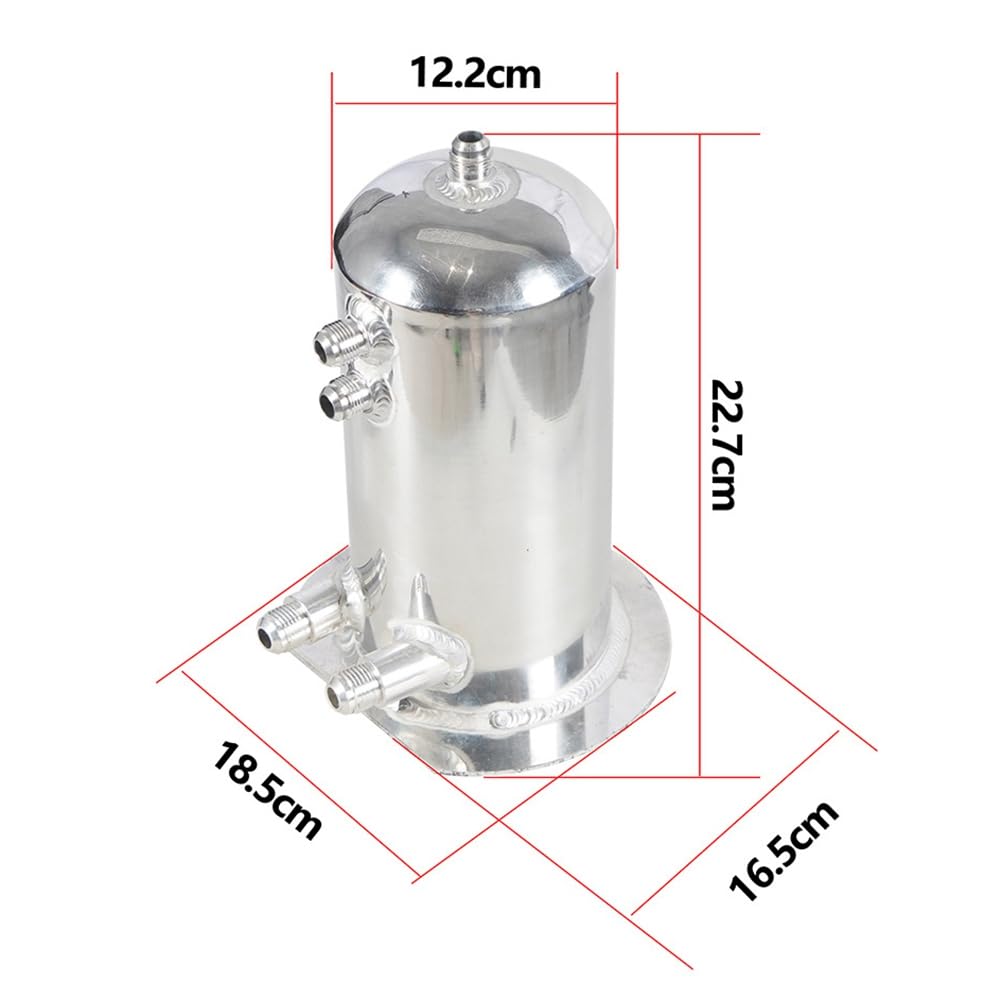 Tanque de Combustible Universal para Automóvil de 2,5 L/0,66 Galones con Forma de, Tanque Turbo AN8-AN10, Depósito Colector de Aceite Modificado para Automóvil