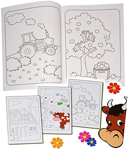 alles-meine.de GmbH 10 Stück _ große XL Malbücher - A4 - Bauernhof & Tiere - große Motive - 80 Seiten - Fahrzeuge… – Bild 5