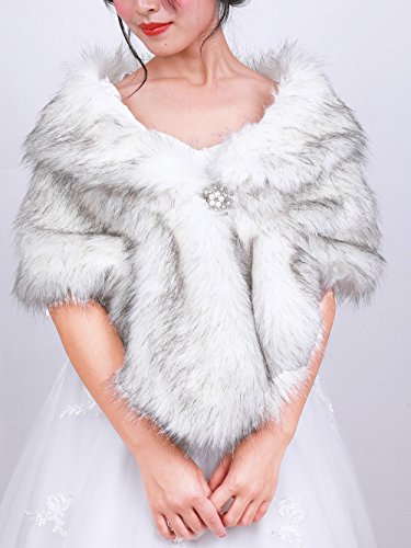 Bridal Faux Fur Bridal Wrap Shrug Stole Shawl Cape Wedding Faux Fur Wrap3