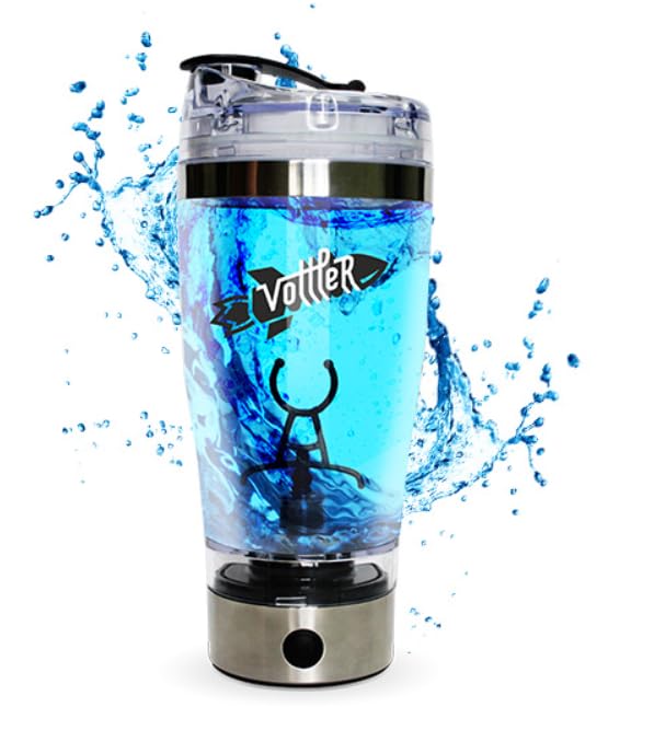 Vottler | Shaker Eléctrico de Proteínas Automático Vottler 450ml - Vaso Mezclador Portátil a Pilas para Batidos Sin Grumos - Batidora Fitness y Suplementos, Libre de BPA