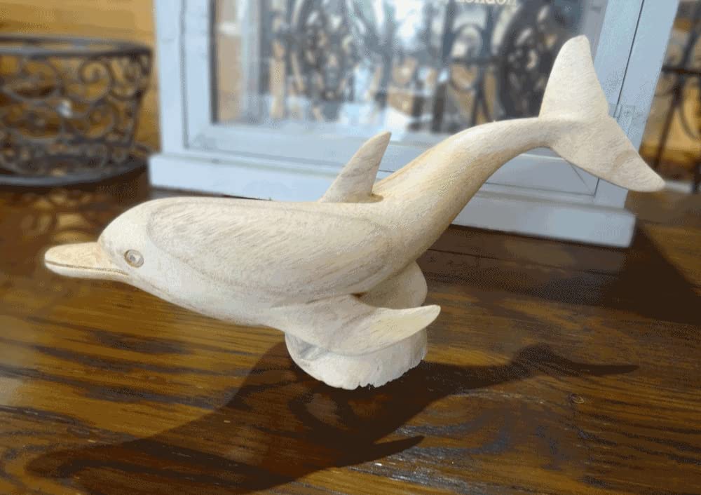 Amazon.co.jp: ウッドギャラリー樹 木彫りのイルカ ウッドフィッシュ