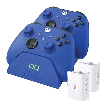 Venom Twin Charging Dock with 2 x Rechargeable Battery Packs Shock Blue