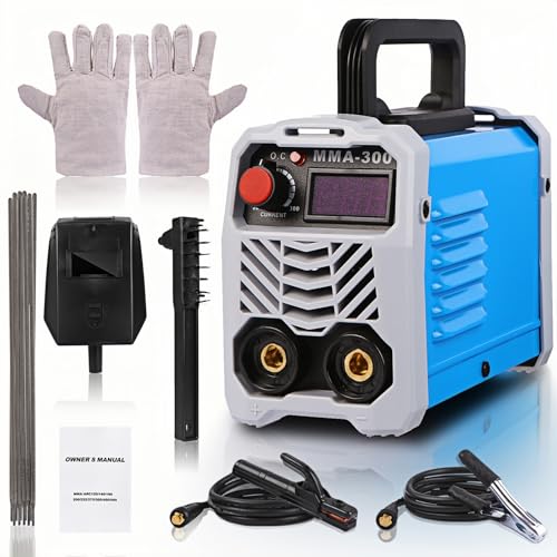 Tobewan MMA Mini schweißgerät 300A IGBT Inverter Schweissgerät Elektroden schweißgerät 230V handschweißgerät Kompakt Automatik Hotstart Überhitzungsschutz Arc Force und Anti-Stick