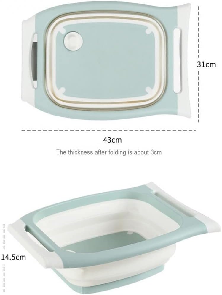 Multifunctional Folding Cutting Board Sink Foldable Draining Basket Cutting Board Kitchen Accessories(E)