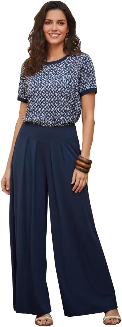 Calça Feminina Pantalona cintura alta Tribo Livre Viscolycra