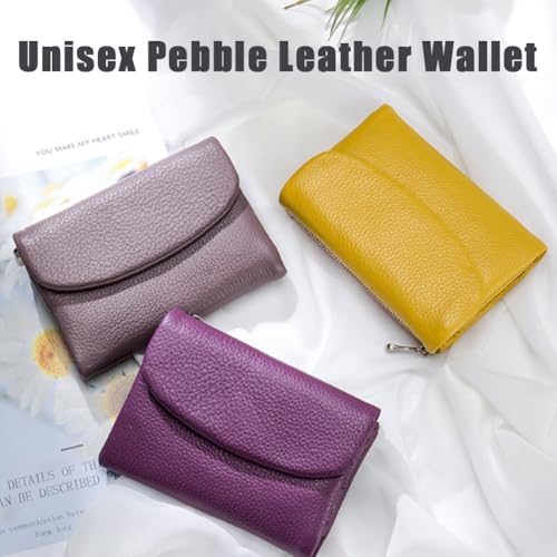 Relevantk Wallet, 5.3'' Unisex Pebble Leather Wallet for Women, Women's Genuine Leather Coin Purse with Credit Card Holder (#17)2
