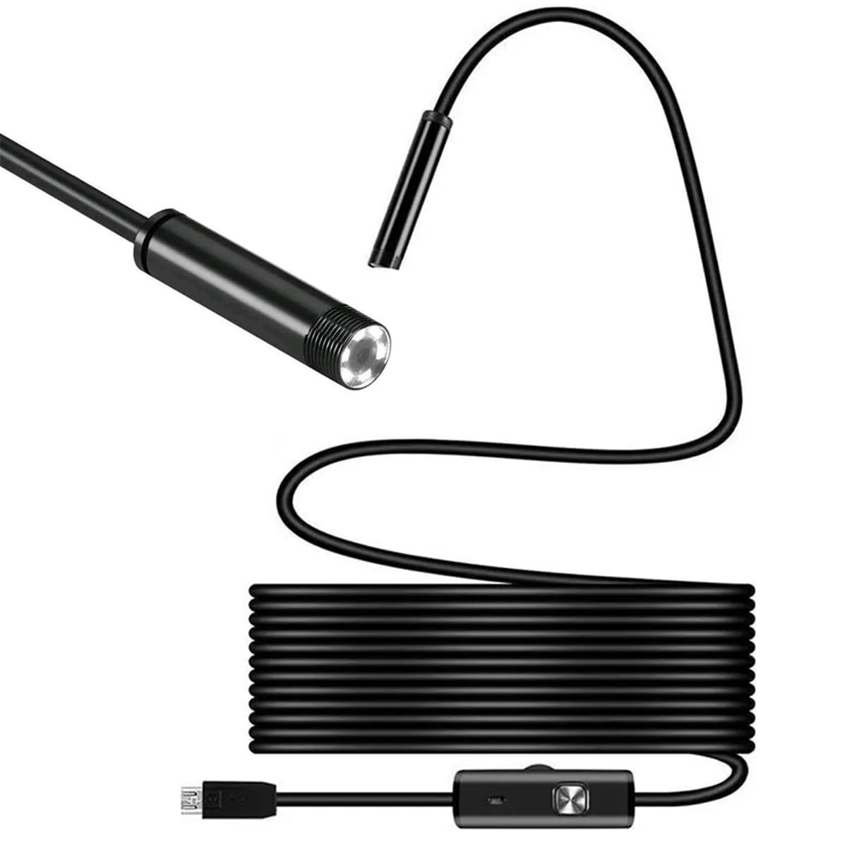 Kamera endoskopowa z adapterem USB i USB-C, wodoszczelna kamera inspekcyjna IP67 z regulowanymi diodami LED do telefonów z systemem Android i komputerów