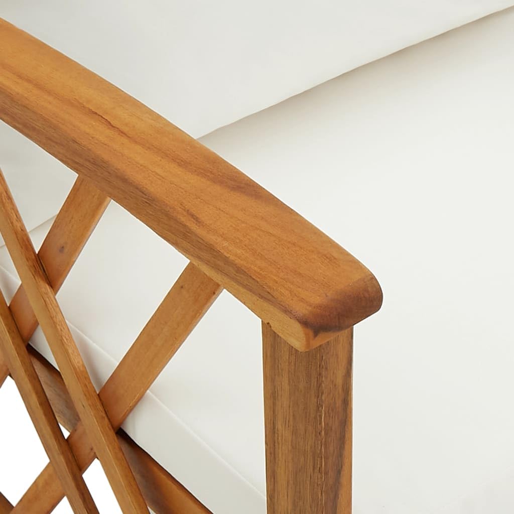 vidaXL - Salón de jardín con 4 Cojines de Madera de Acacia sólida