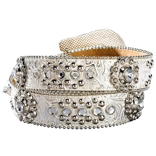 Women's Floral Crystal Concho Belt2