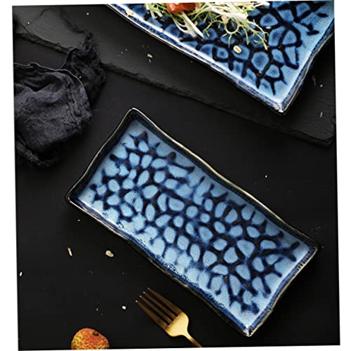 Plato rectangular de cerámica para sushi y frutas miniatura 5