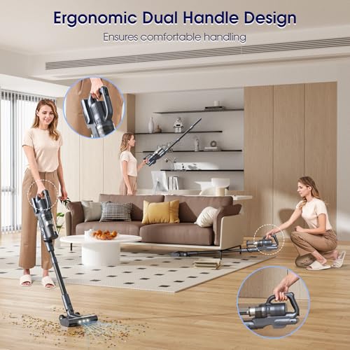 Cordless Vacuum Cleaner, 35kPa Powerful Suction Max 50min Runtime, Stick and Handheld Vacuum, Lightweight Vacuum Cleaners for Home, Carpets, Hard Floor, Pet Hair, Cars