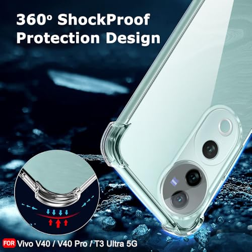 Image of TheGiftKart Crystal Clear Back Cover Case for Vivo V40 / V40 Pro / T3 Ultra 5G | Shockproof Soft TPU Case | Cushioned Edges for Ultimate Protection Back Cover Case (TPU, Transparent)