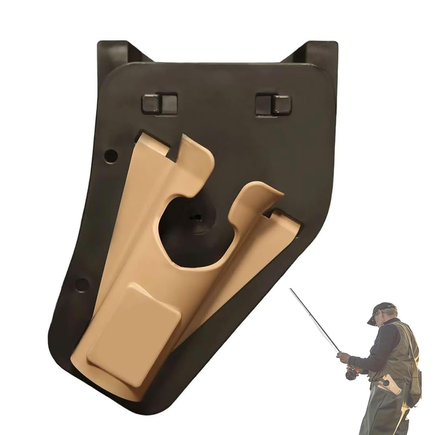 Étui Hanche Canne Pêche Coulissant, Porte-Canne à Pêche Ceinture, Support Portable Mains Libres avec Poches Cachées Ceinture Tirage Rapide pour à Mouche et Bord l'Eau