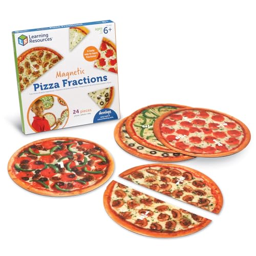 Learning Resources – Fractions de Pizza Aimantées – Jeu Éducatif de Mathématiques – Matériel Montessori – Manipulatifs pour Enfants dès 6 Ans –...