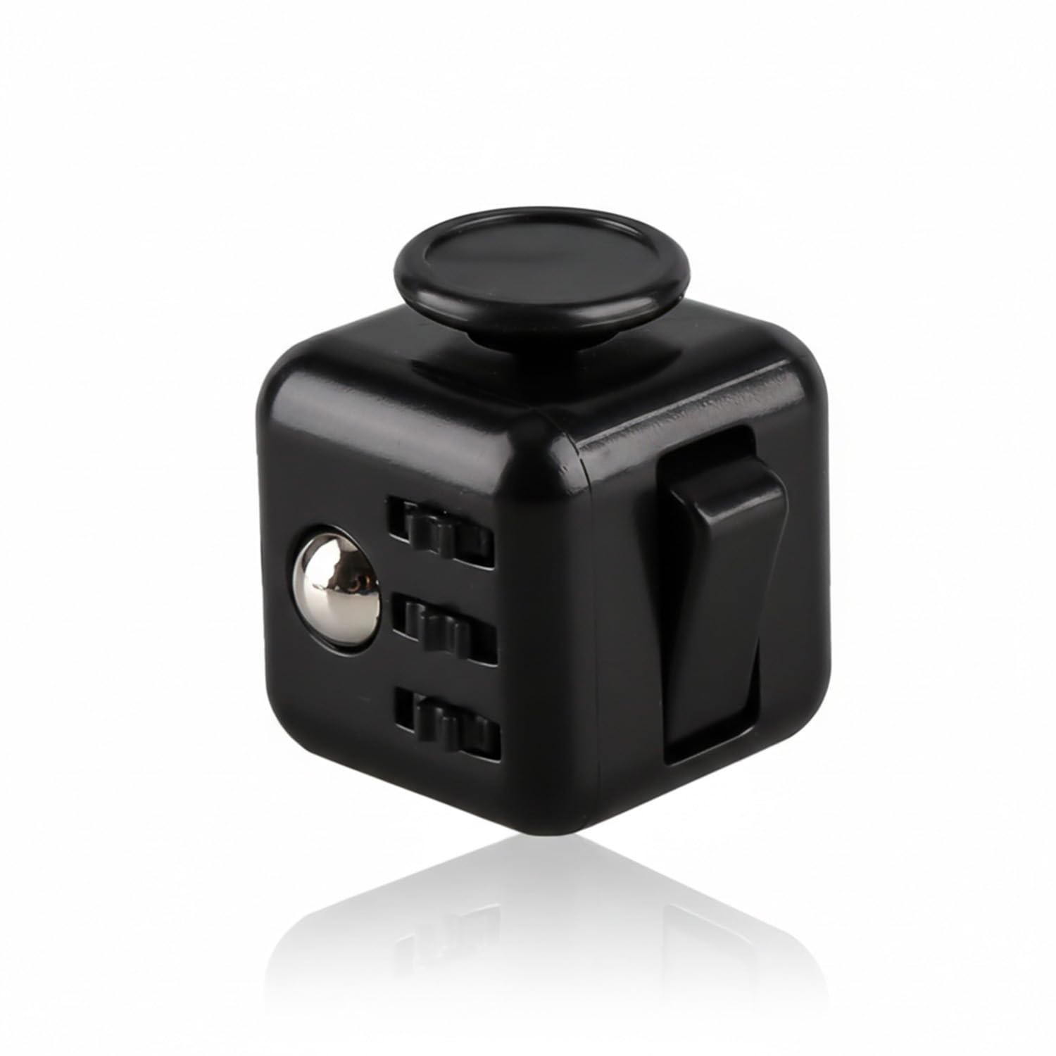 Gaomumu Fidget Cube Stress Relief Toy, 6-Sided Cubes Pressure Reducer, Multi-Functional Anti-Anxiety Sensory Desk Toy, Suitable for Office, Home(Black)