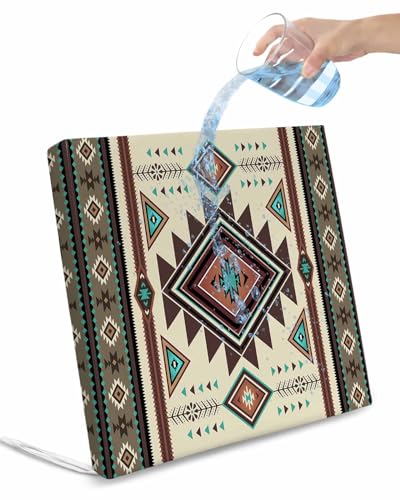 Edwiinsa Native American Western, Indoor/Outdoor Seat Cushions Cover, Waterproof Patio Chaise Lounge Cushion Cover for Beach Pool Side Chair Cushions 22x20x2Pieces Southwest Mexican Boho Brown