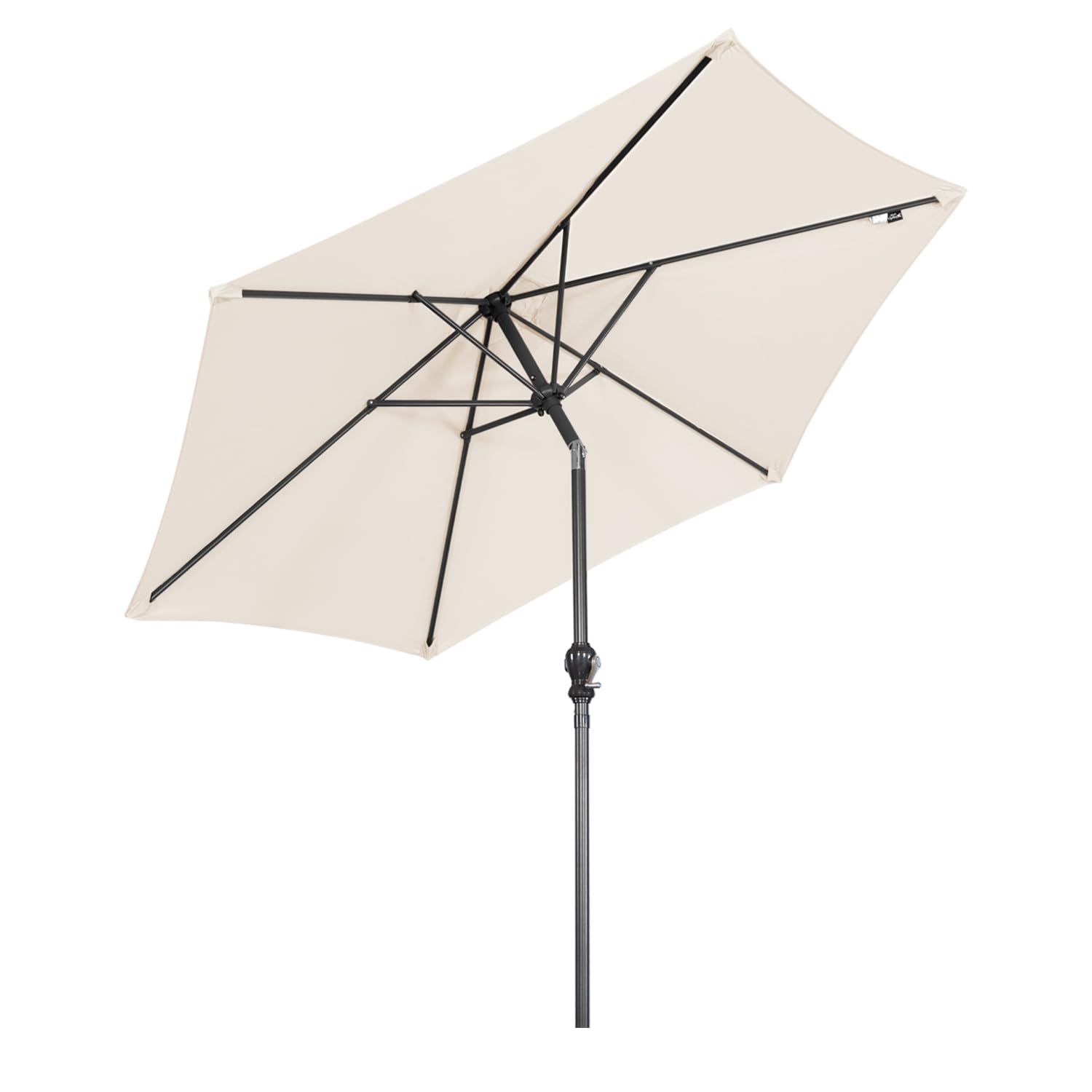Angel Living Sonnenschirm 250cm mit Kurbel und Neigbar,Gartenschirm Marktschirm Terrassenschirm Taupe Rund Sonneschirm Sonnenschutz aus Polyester UV50+