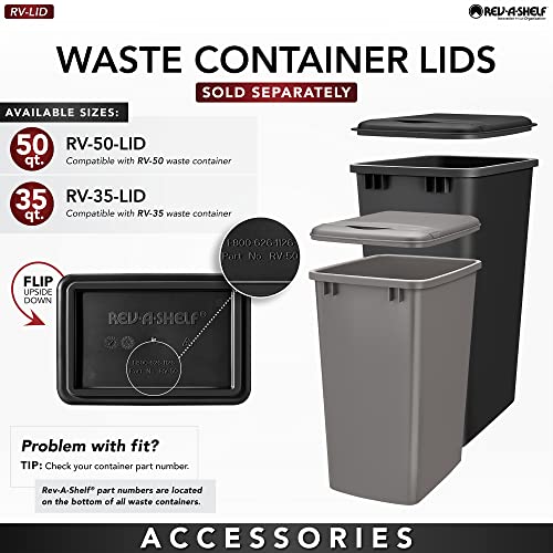 Image of Rev-A-Shelf Single Pullout Trash Can w /Soft-Close, Min Opening 12 inch W, 50 Qt