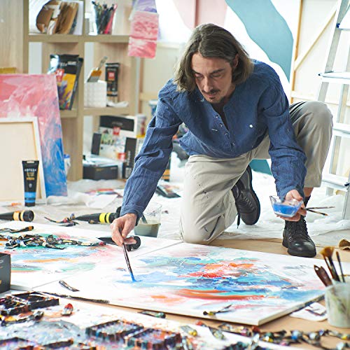 Arteza Paint Brushes, Set Of 12, Premium Synthetic Acrylic & Oil Paint Brushes With Brass Ferrules & Wooden Birch Handles, Painting Art Supplies For Beginners And Experts #TOP6