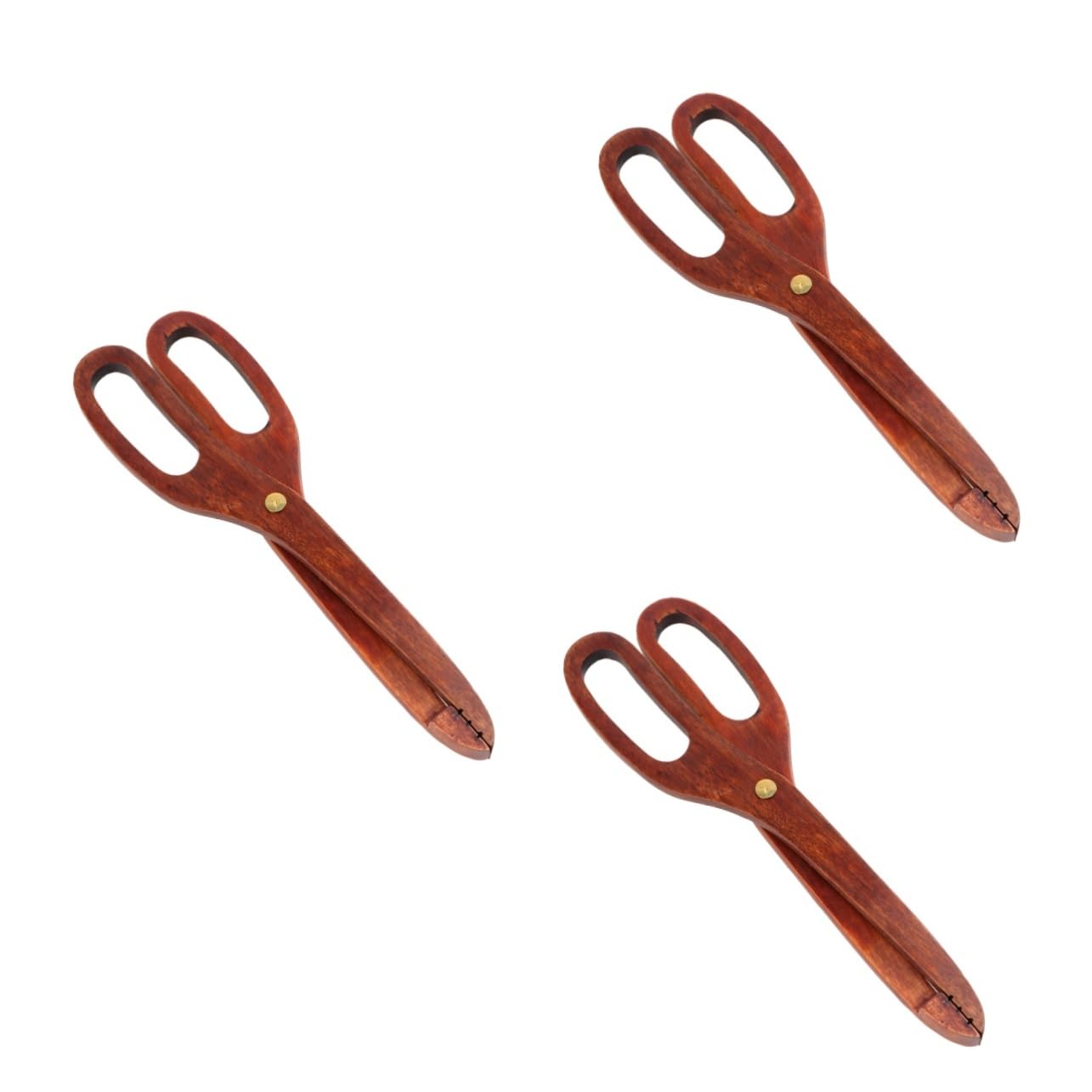 TOPBATHY 3 Pièces clip alimentaire en bois pinces de service en métal pinces de service en bois pince de service de cuisine pinces à pain nourriture agrafe le dessert pinces alimentaires