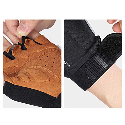 Unidade de Ciclismo, Romacci Luvas de ciclismo meio dedo antiderrapante respirável masculino anti-ch