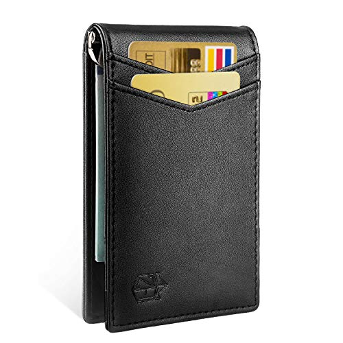 Minimalist Slim Bifold Front Pocket Wallet with Money Clip for men,Effective RFID Blocking