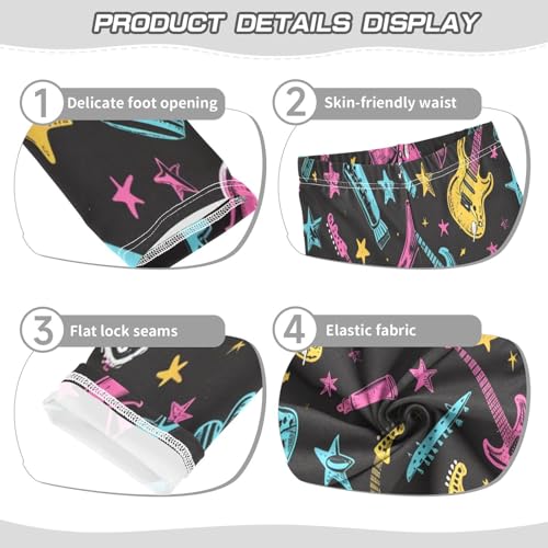 Bolaz Toddler Girls Leggings Printed Yoga Pants Leggings Blue Pink Guitar for Kids3