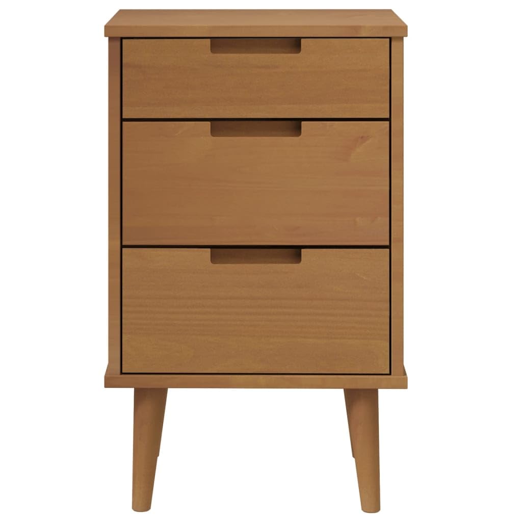 Homgoday Armoire de sol Mobilier de bureau, Table de chevet marron MOLDE 40 x 35 x 65 cm en bois massif de pin, Buffet Armoire, Table de chevet pour chambre à coucher